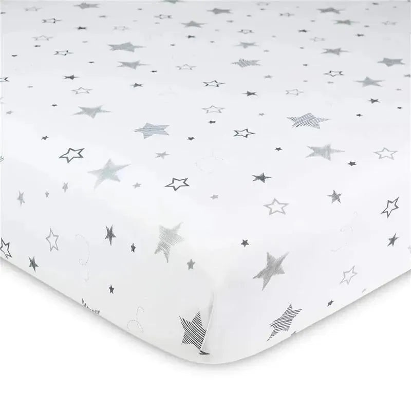 American Baby – Printed 100% Cotton Jersey Knit Fitted Crib Sheet, Super Stars