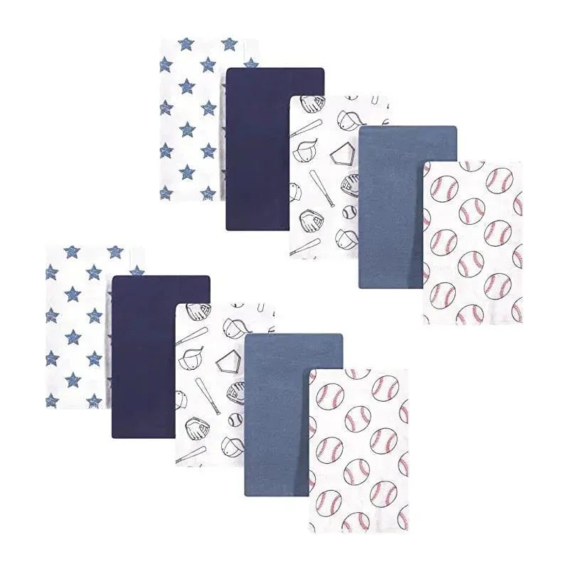 Baby Vision 10Pk Flannel Burp Cloth, Baseball