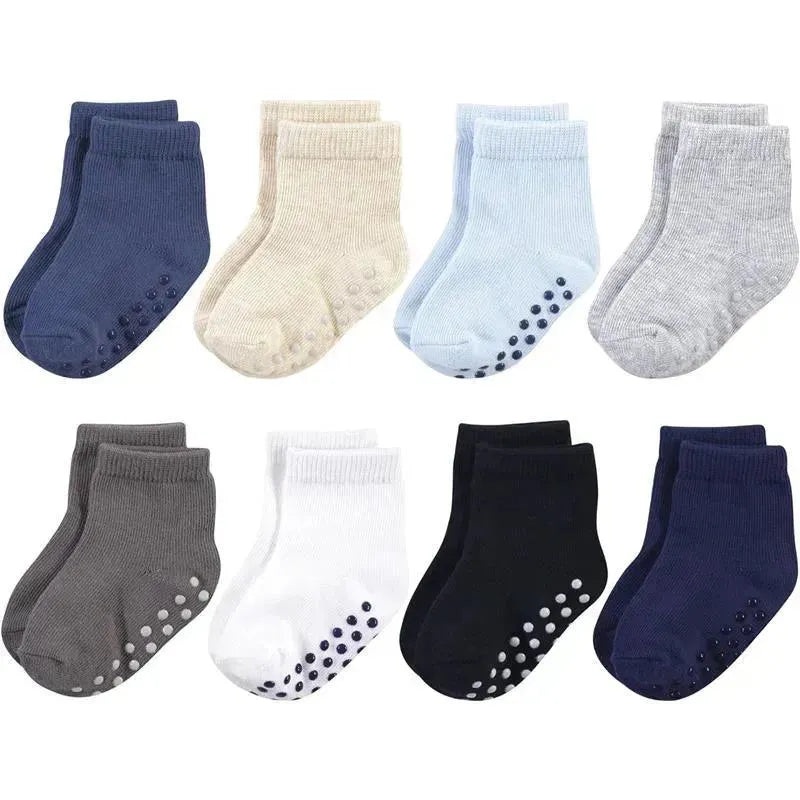 Baby Vision – Touched by Nature Baby Girls’ Organic Cotton Socks, Solid Black Blue, 6-12M, 8Pk