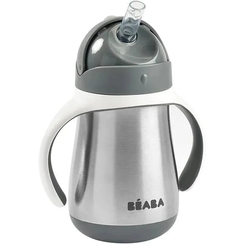 Beaba – Stainless Steel Straw Sippy Cup, Charcoal