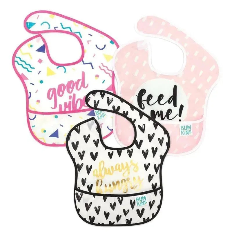 Bumkins SuperBib 3-Pack, Wild and Free/Watercolor/Brush Strokes