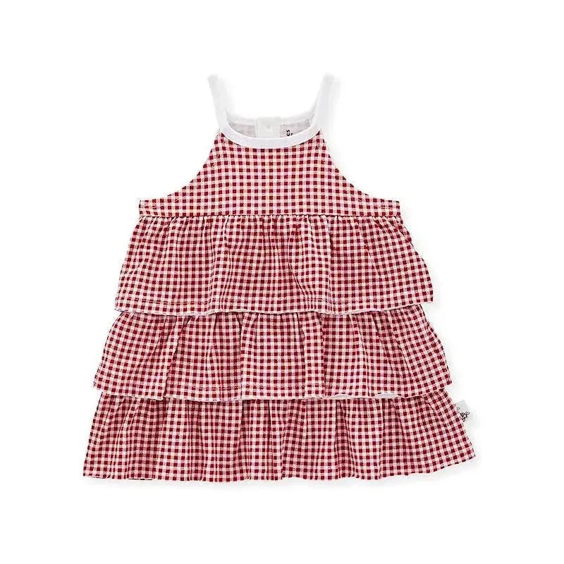 Burts Bees – Baby Girl Mini-Gingham Dress & Diaper Cover Set, Rose