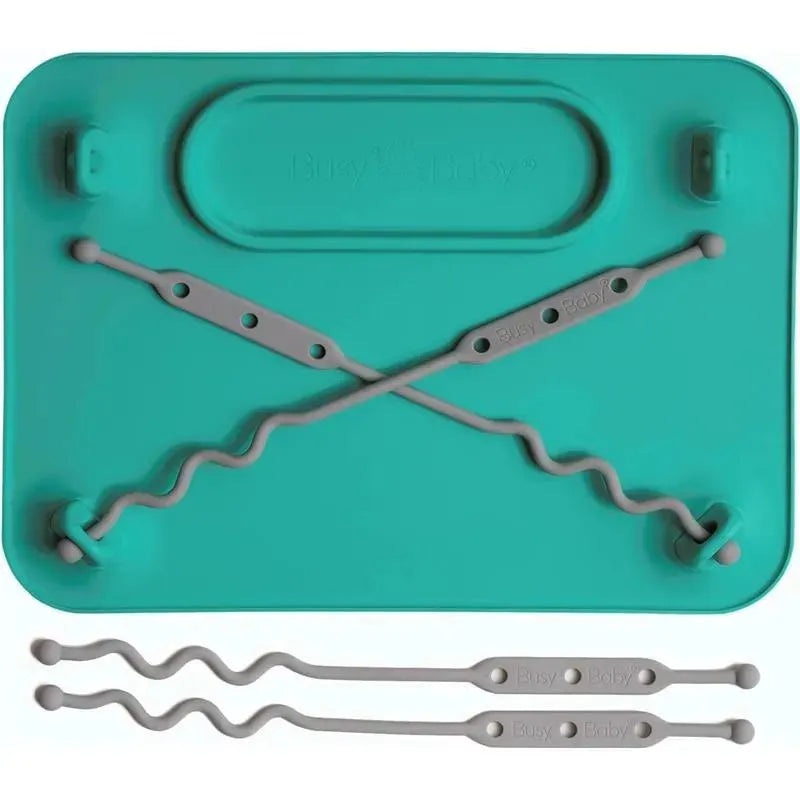 Busy Baby – Silicone Mat, Suction Cups, 4 Straps to Secure Baby Essentials, Spearmint