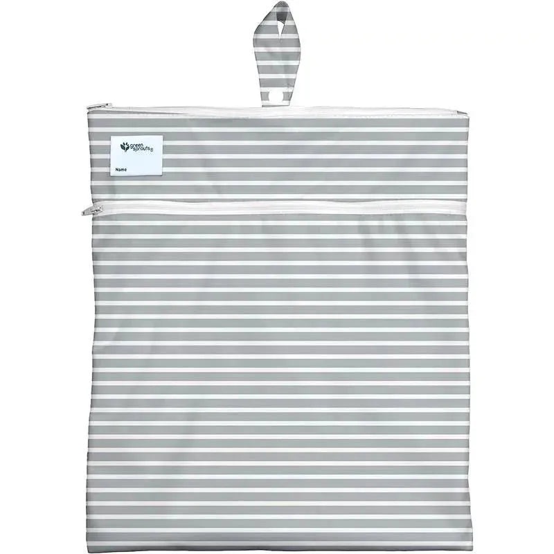 Green Sprouts – Eco Wet & Dry Bag, Gray Stripe