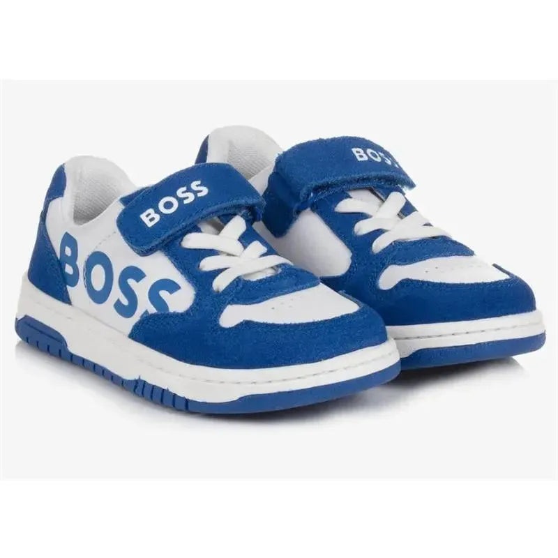 Hugo Boss Baby – Boy Mini Me Suede Sneakers, Blue