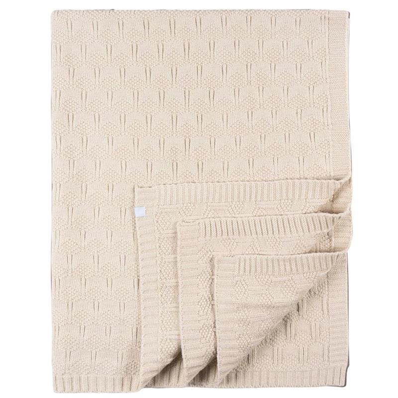 Just Born – 1Pk Sweater Knit Blanket Baby Neutral Tan
