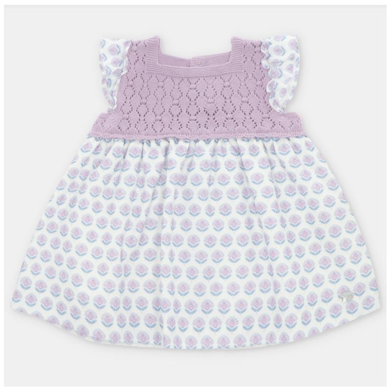 Martin Aranda – Baby Girl Dress Knit & Woven Fabric Fiesole, Lavanda