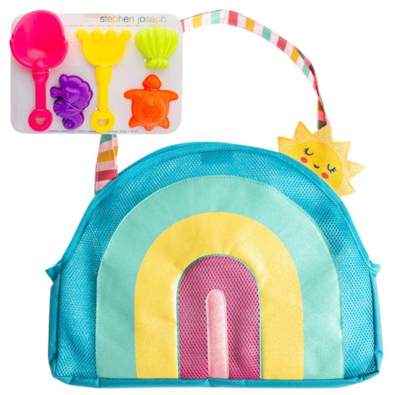 Stephen Joseph – Beach Totes With Sand Toy Play Set Rainbow