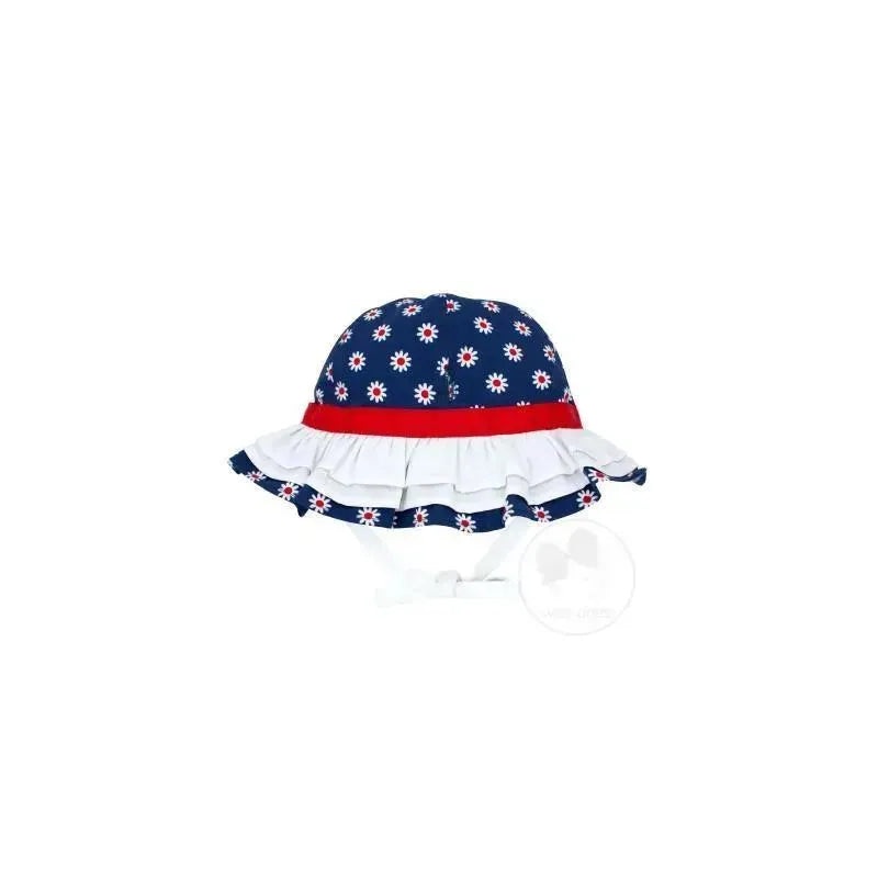Wee Ones Girls Daisy Print Ruffle Sun Hat