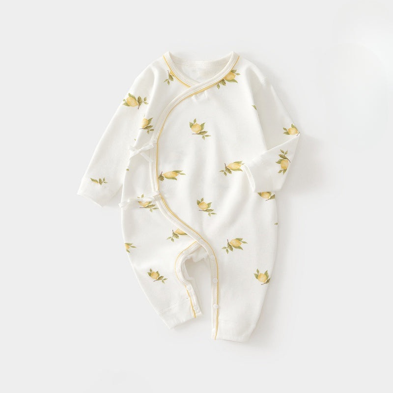 100% Cotton Long Sleeve Romper – Lemon Lemon NB