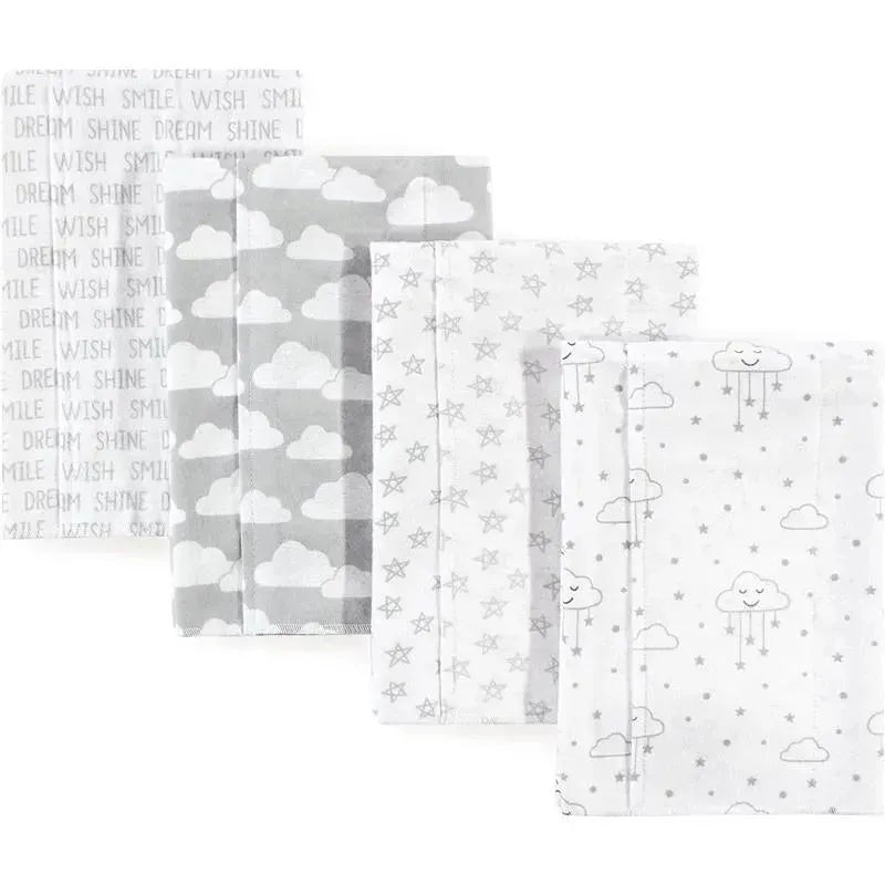 Baby Vision – Hudson Baby Unisex Baby Cotton Flannel Burp Cloths, Gray Clouds
