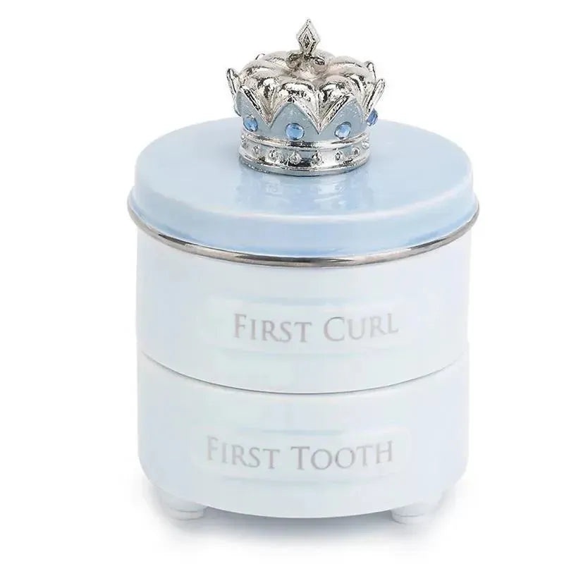 Demdaco Baby First Tooth & Curl Keepsake Box, Blue