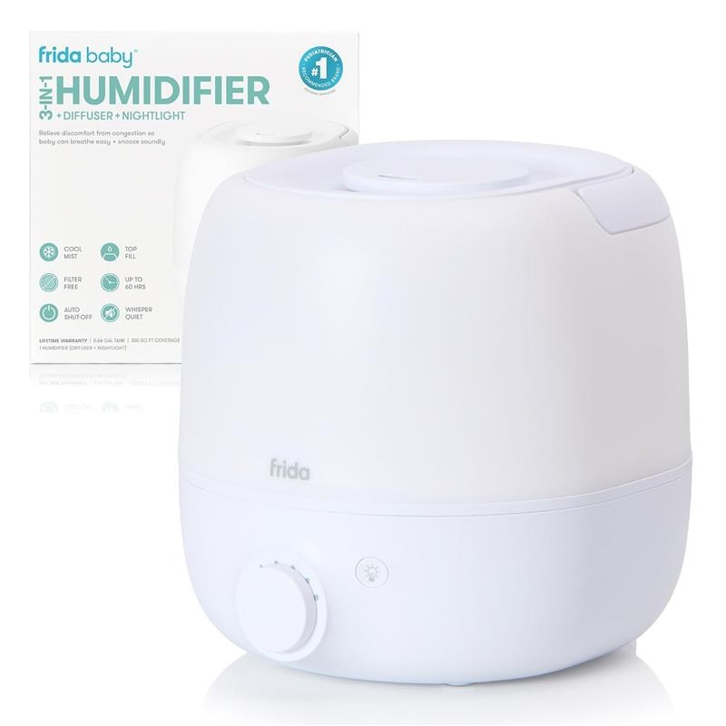 Fridababy – 3-in-1 Cool Mist Humidifier for Large Rooms, Essential Oil Diffuser