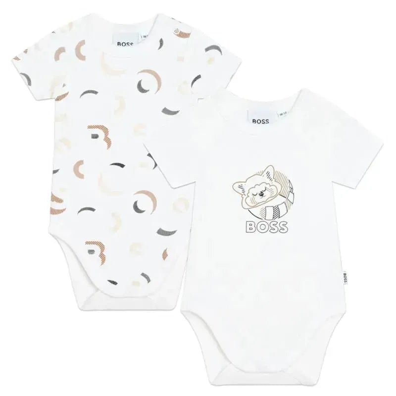 Hugo Boss Baby – 2Pk Baby Onesies, White