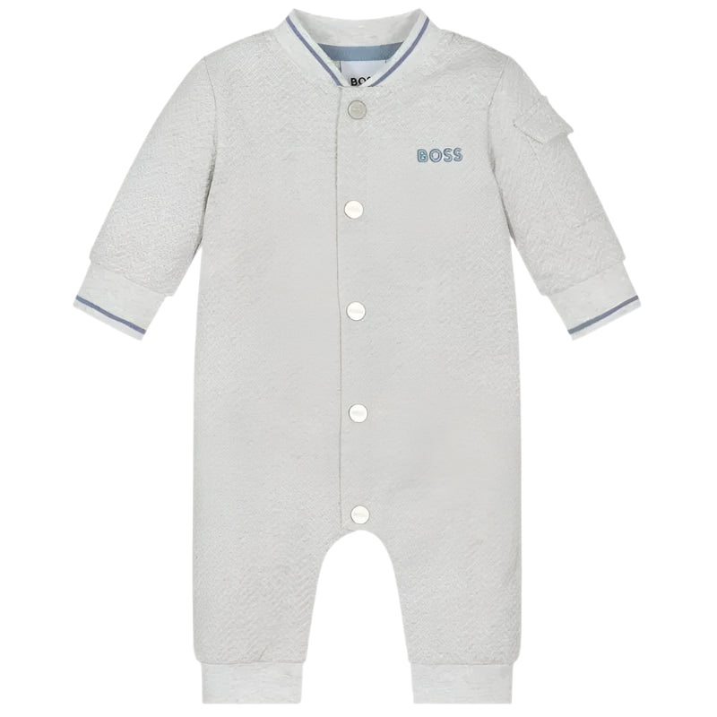 Hugo Boss Baby – Boys Grey Cotton Romper