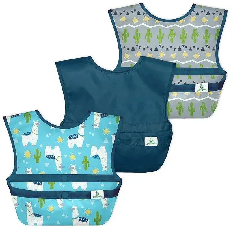 Iplay – Snap & Go Easy-Wear Bibs (3Pk), Aqua Llamas, 9/18 Months