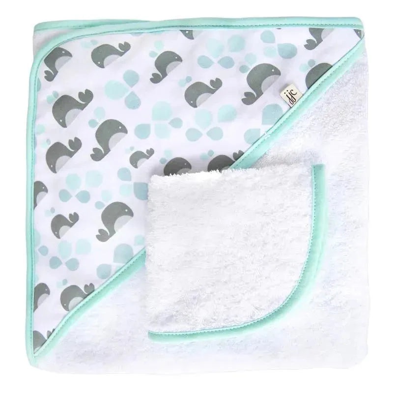 JJ Cole Hooded Towel, Aqua Whales