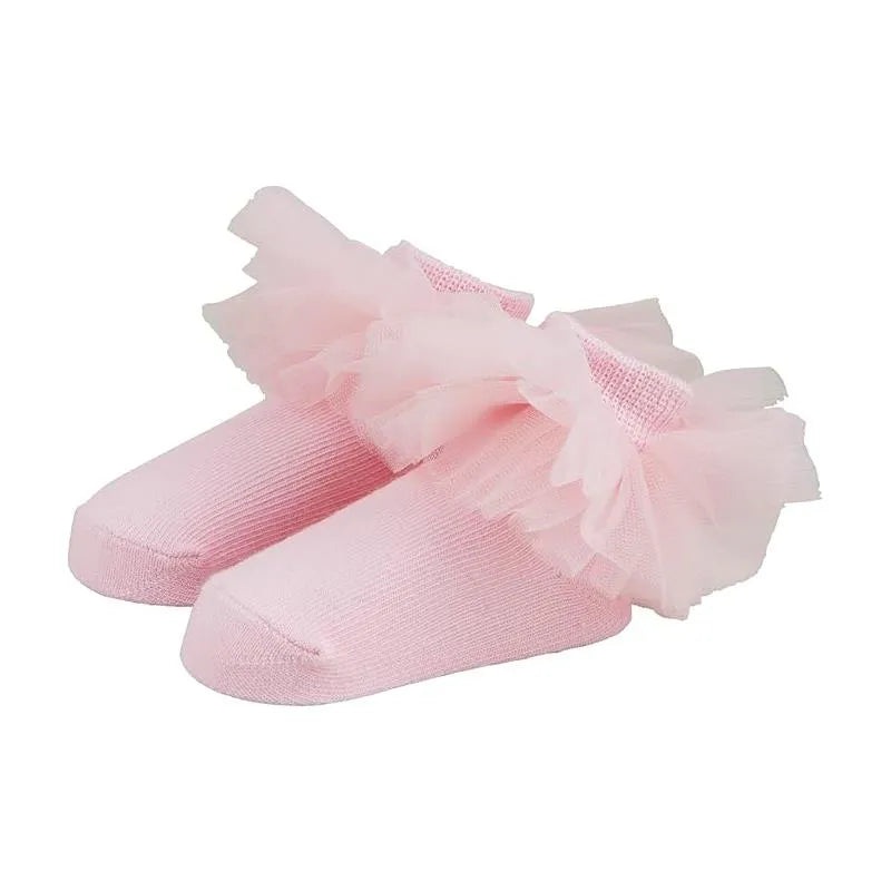 Mud Pie – Baby Girl Solid Pink Tutu Sock 0/12M