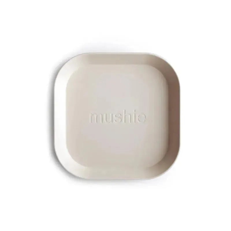 Mushie – Square Dinnerware Baby Plates- Set Of 2 – Ivory