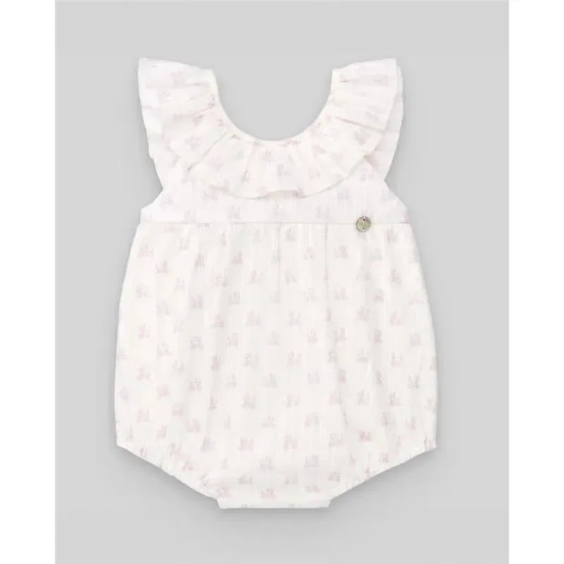 Paz Rodriguez – Baby Woven Newborn Romper, Cream/Magnolia