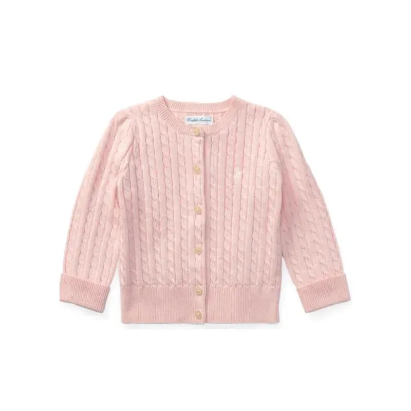 Ralph Lauren Baby Cable-Knit Cotton Cardigan Hint Of Pink
