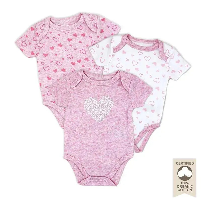 Rose Textiles – 100% Organic 3 Pk Bodysuit, Pink