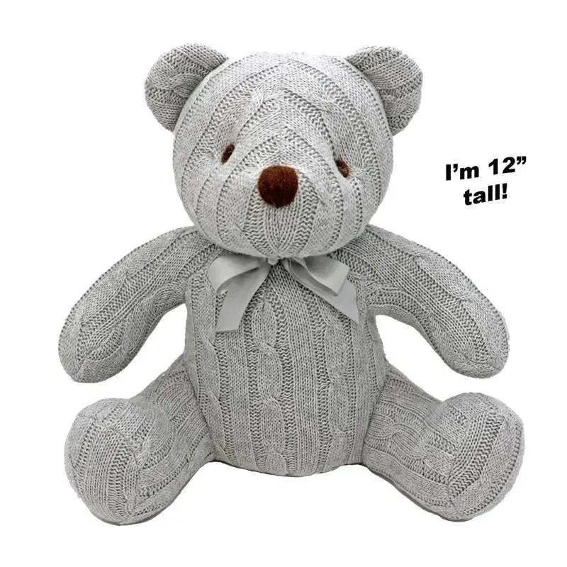 Rose Textiles – 12 Cable Knit Bear, Grey