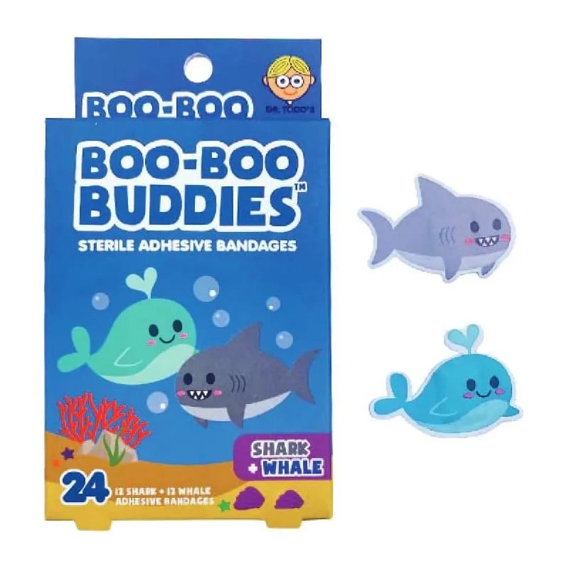 Boo Boo Buddies – Kids Adhesive Bandages, Shark + Whale