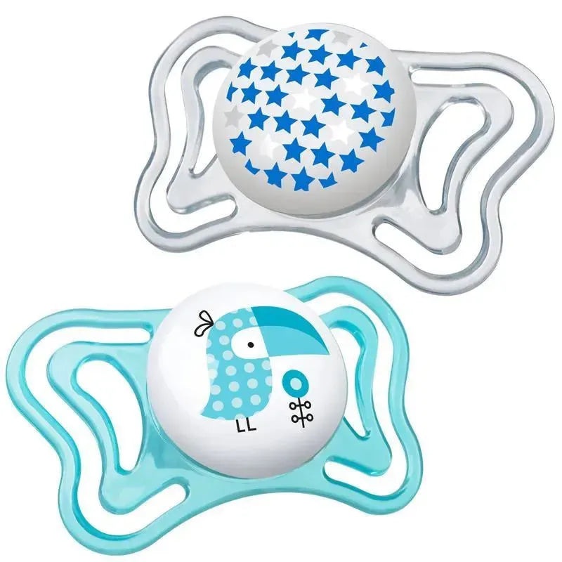 Chicco – 2 Pk Physioforma Light Day & Night Orthodontic Pacifier Teal, 0/6M