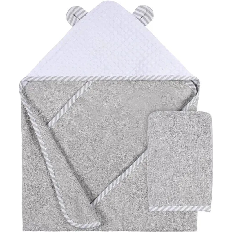 Gerber – Hooded Towel And Washcloth Mitt Set, Boy Bear