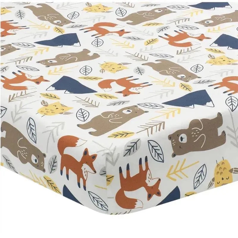 Lambs & Ivy – Sierra Sky Woodland Bear/Fox 100% Cotton Baby Fitted Crib Sheet