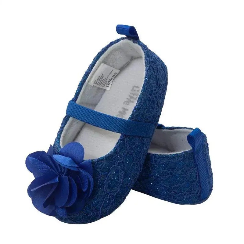 Little Me Lace Glitter Ballet Shoes – Medieval Blue
