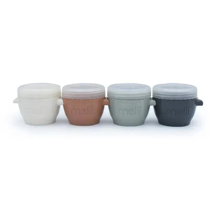 Melii – 4Pk Snap & Go Baby Food Storage Containers with Lids, Earth Tones, 4 Oz