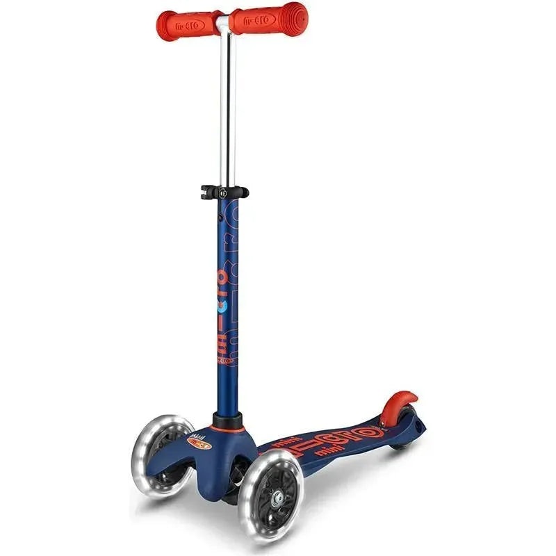 Micro Kickboard – Mini Deluxe LED 3-Wheeled, Navy Blue