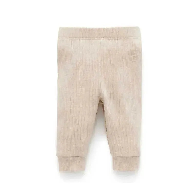 Pure Baby – Baby Neutral Rib Leggings, Biscuit Melange